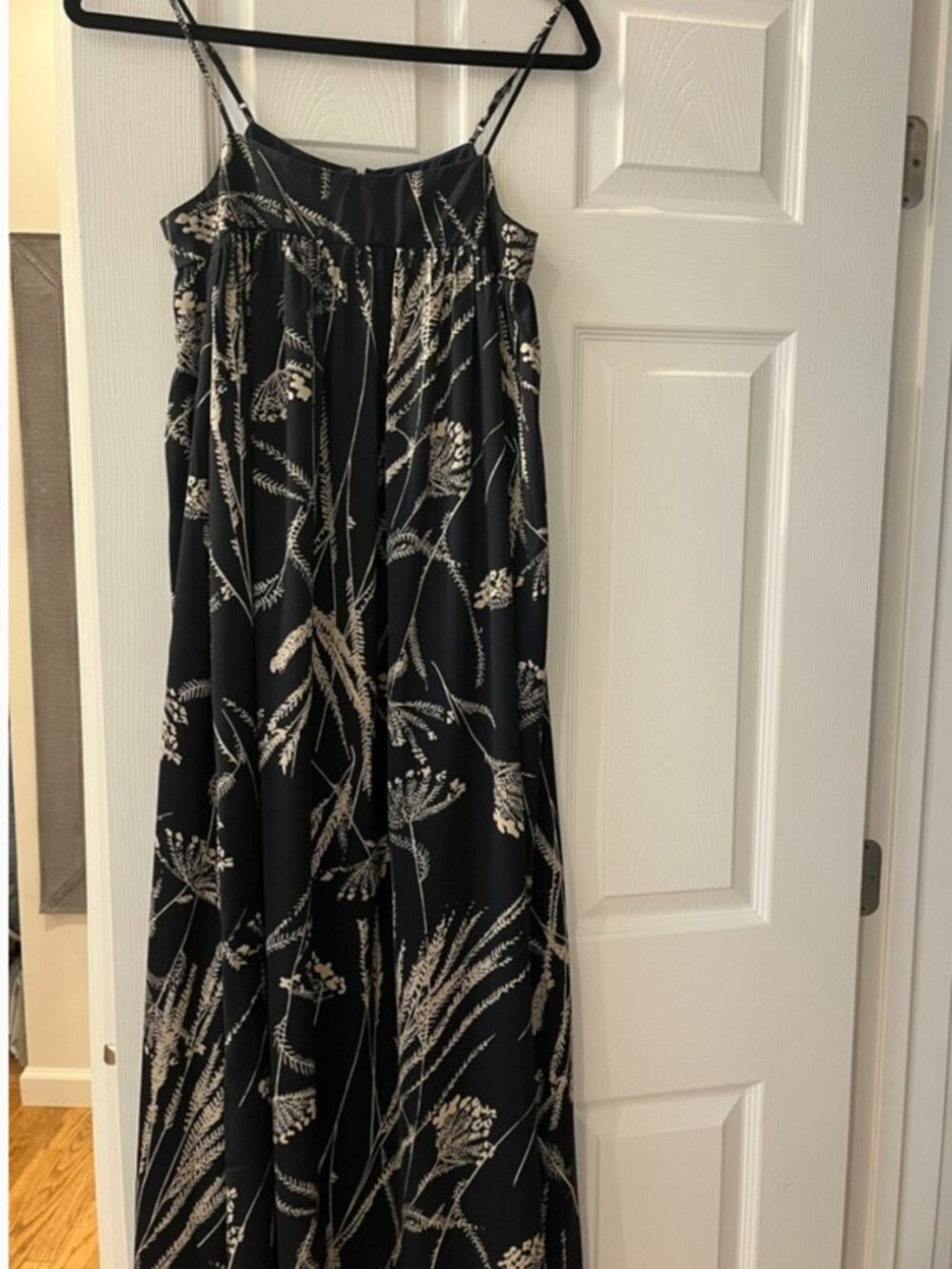 Banana Republic Navy Maxi Dress with Cream Botanical Print
